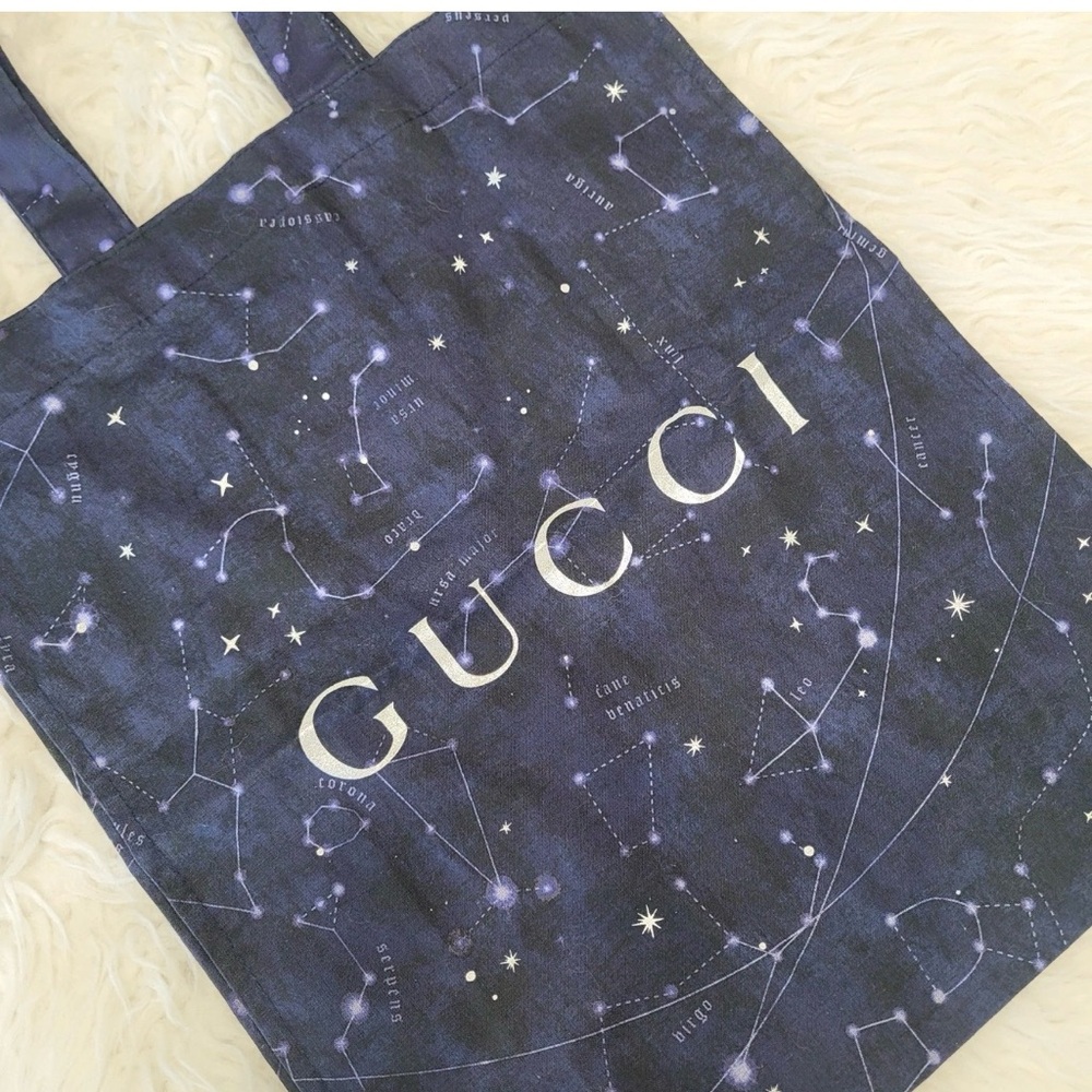 Gucci Celestial Tote in Dark Blue and White